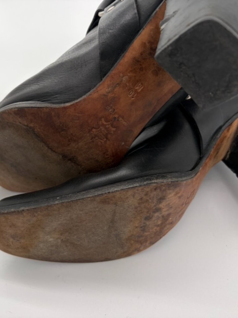 Vintage Michael Kors Archival Black Leather Harness Moto Boots - Size Women's 10 - Picture 4 of 9